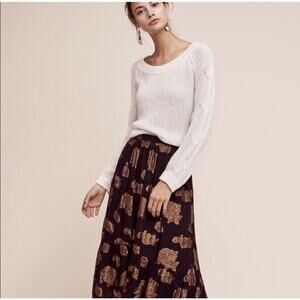 $98 ROSIE NEIRA Anthropologie Cropped Alpaca Spring Knit Top Sweater Designer M